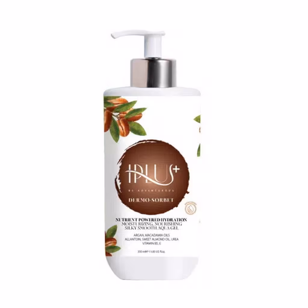 ژل آبرسان حاوی روغن ماکادمیا و آرگان دست، صورت و بدن 350 میلی لیتر آی پلاس IPLUS