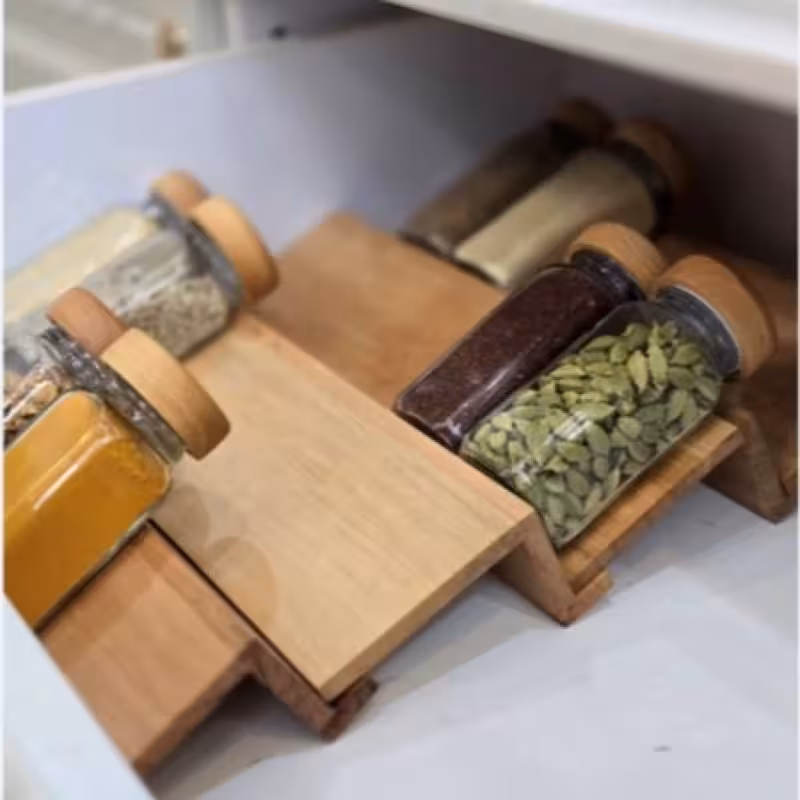 استند جا ادویه عمده مکارتی چوب ترک مدل 01 آرتا 50عددی شاتوت (پس کرایه)