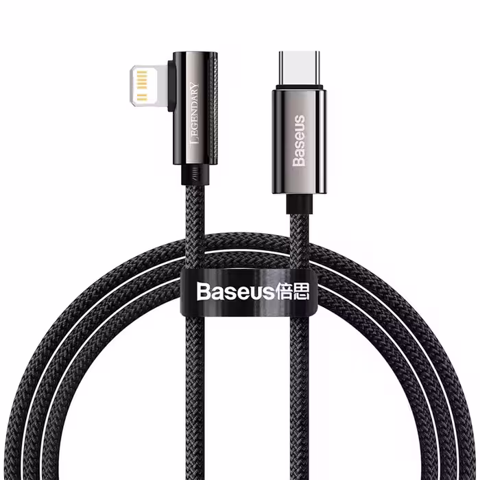 کابل تبدیل USB-C به لایتنینگ باسئوس مدل Legend Series Elbow Fast Charging 20W طول 2 متر