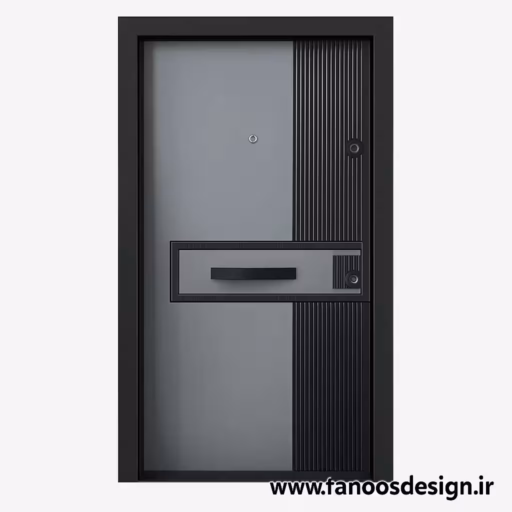 درب مدرن دو رنگ مشکی طوسی کد 30150