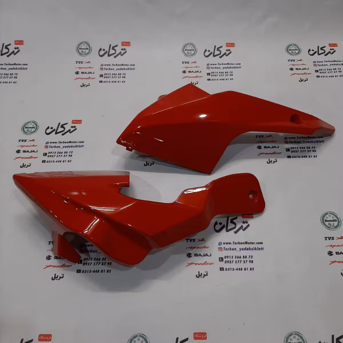 قاب ( کاور ) اسپایلر زیر انجین موتور بنلی 150 قدیم قرمز اصلی (جفتی)
