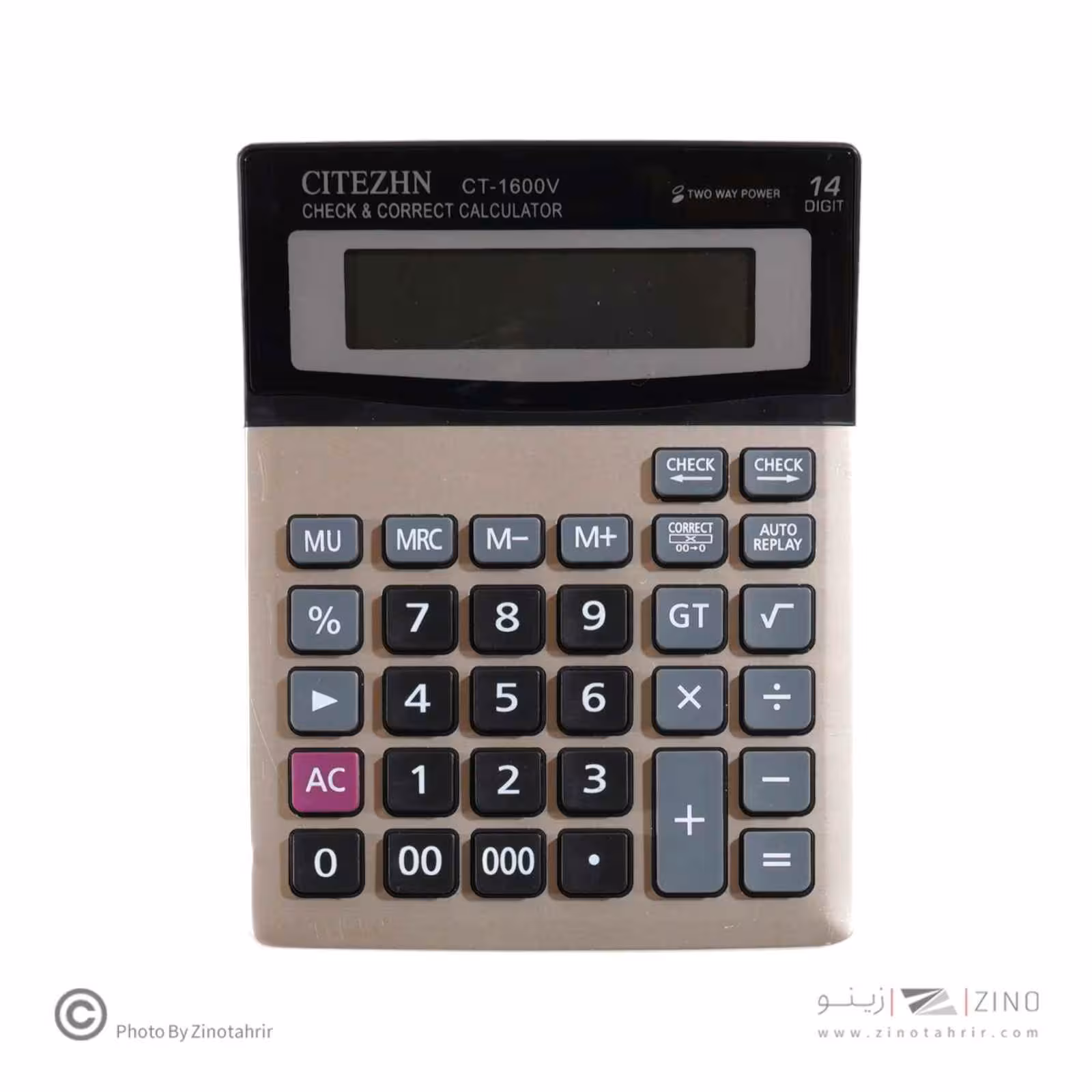 ماشین حساب رومیزی کرونی /سی تی ژن14رقم3صفرکدCT-1600V