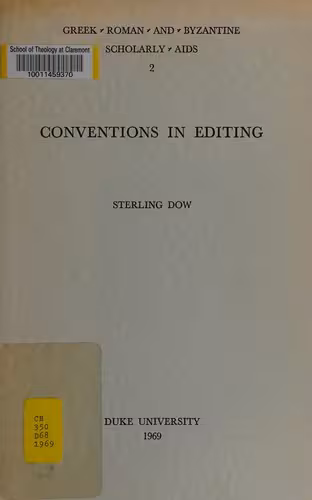 خرید و دانلود نسخه کامل کتاب Conventions in Editing. A Suggested Reformulation of the Leiden System