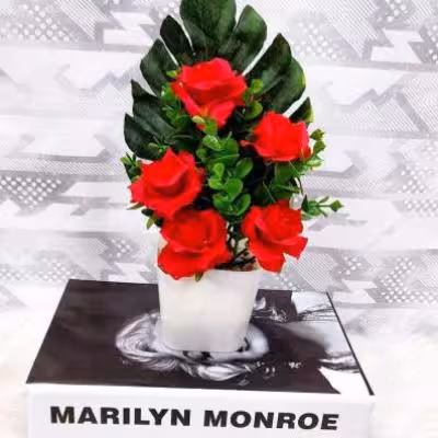 گل رز 5تایی برگ دار