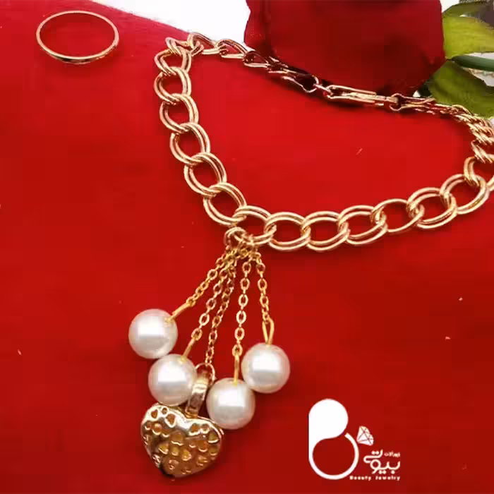 دستبند شرشره مروارید قلب