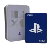 کارت بازی به همراه جعبه فلزی طرح پلی استیشن