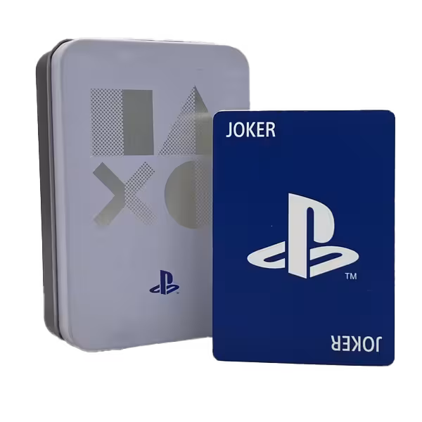 کارت بازی به همراه جعبه فلزی طرح پلی استیشن