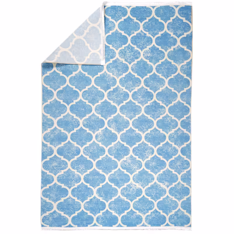 فرش مراکشی کد 100450 فیروزه ای