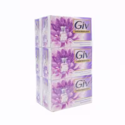 صابون جیو Giv بنفش مدل GIV EXOTIC GLOW رایحه ادکلنی بسته 4 عددی