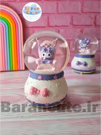 گوی موزیکال پمپی برفی چراغ دار سایز بزرگ طرح پرنسس کورومی