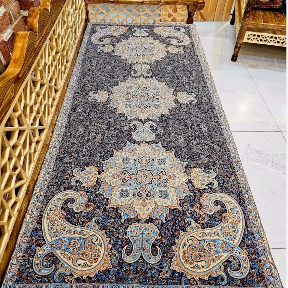 تشک سنتی ترمه طرح الماس رنگ سرمه ای