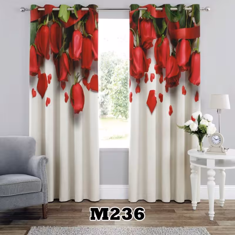 پرده سه بعدی طرح گل