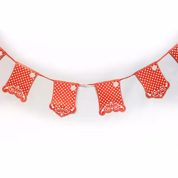 ریسه خالخالی قرمز و سفید