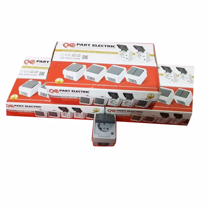 پریز بارانی ارت دار 10 عددی PE132 پارت الکتریک OEPR-001