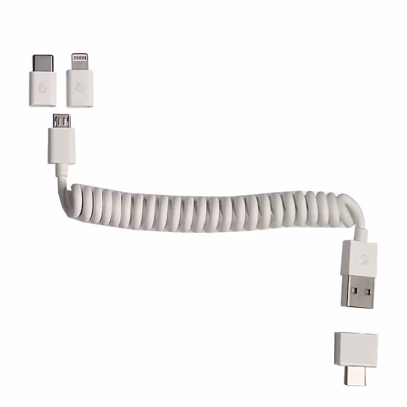 کابل تبدیل USB-C/USB به microUSB/لایتنینگ/USB-C مدل Spring طول 0.85 متر