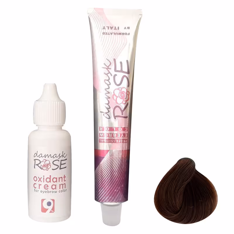 کیت رنگ ابرو داماسک رز کد 6.7 حجم 30 میلی لیتر رنگ بلوند شکلاتی تیره
