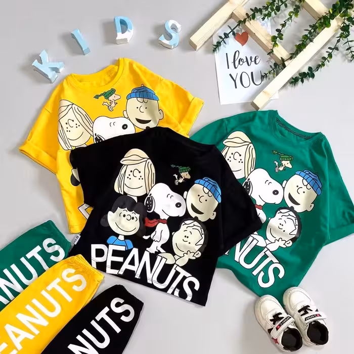 ست تیشرت و شلوار اسپورت شیک و خوشگل مناسب حدود سنی 2 تا 7 سال جنس پنبه لاکرا کیفیت رنگ و چاپ تضمینی 