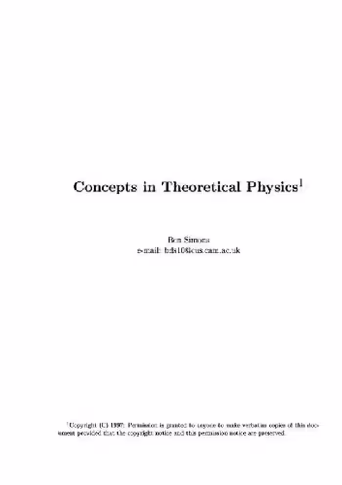 خرید و دانلود نسخه کامل کتاب Concepts in theoretical physics