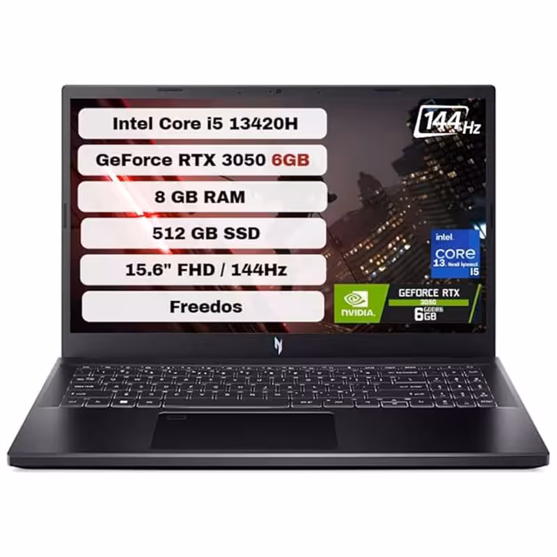 لپ تاپ ایسر 15.6 اینچی مدل Acer Nitro V 15 ANV15-51-59CJ Core i5 13420H 32GB 512GB SSD 6G RTX3050 (کاستوم شده)