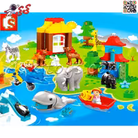 ساختنی لگو دوپلو قطعه درشت پارک حیوانات کودک اسباب بازی 191-188