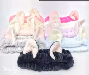 هدبند حوله ای خرگوشی (هدبند آرایشی)