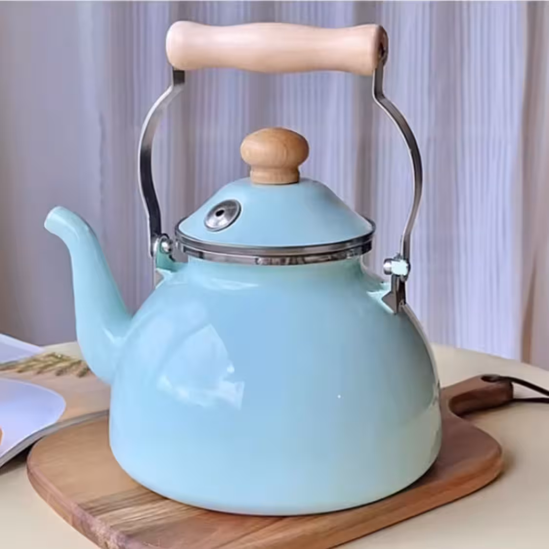 کتری لعابی طرح English Home انگلیش هوم 2.5 لیتری آبی تیفانی