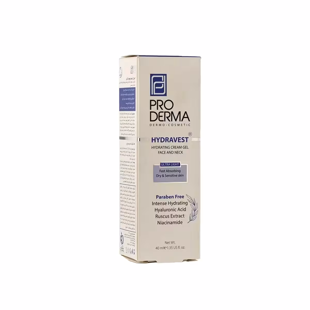 کرم ژل آبرسان صورت و گردن پرودرما مدل هیدرا وست 40ml