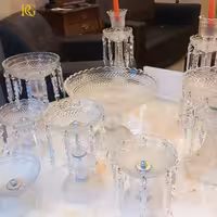مجموعه کامل پایه و شمعدان باکارات کریستالی