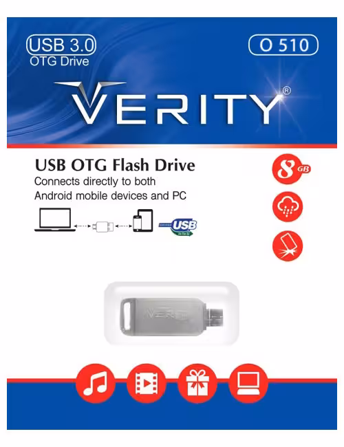 فلش مموری OTG وریتی مدل O510 ظرفیت 8 گیگابایت