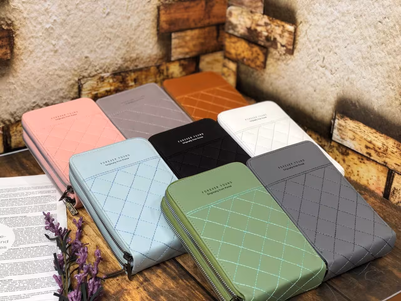 کیف پاسپورتی دخترانه دو زیپ گلدوزی