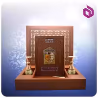 حافظ رحلی گلاسه با 2 گلدان مس و خاتم کوچک