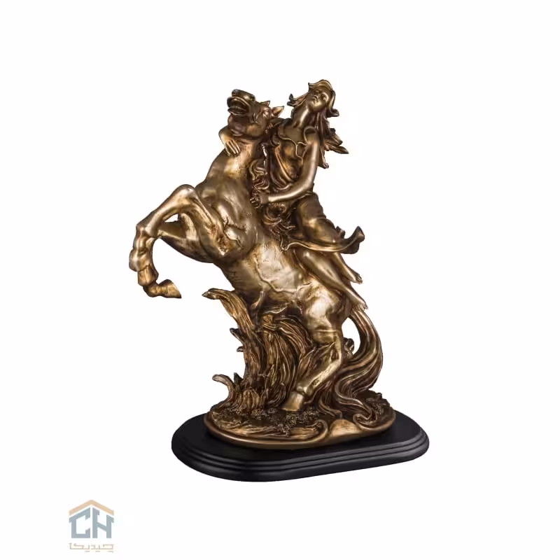 مجسمه اسب سوار کوچک گلدکیش طرح برنز مدل 4770