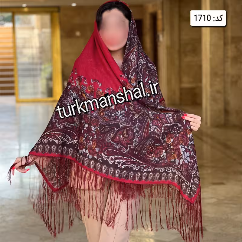 روسری ترکمن ابریشمی (ایتالیایی) کد 1710