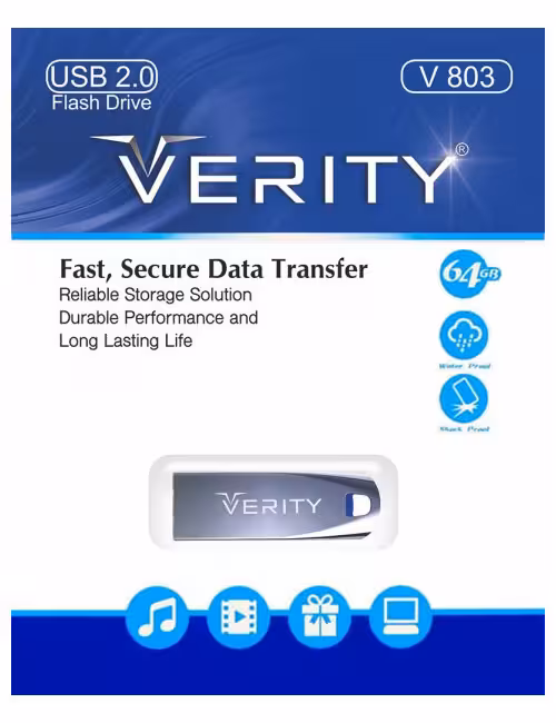 فلش مموری فلزی وریتی مدل V803 ظرفیت 64 گیگابایت