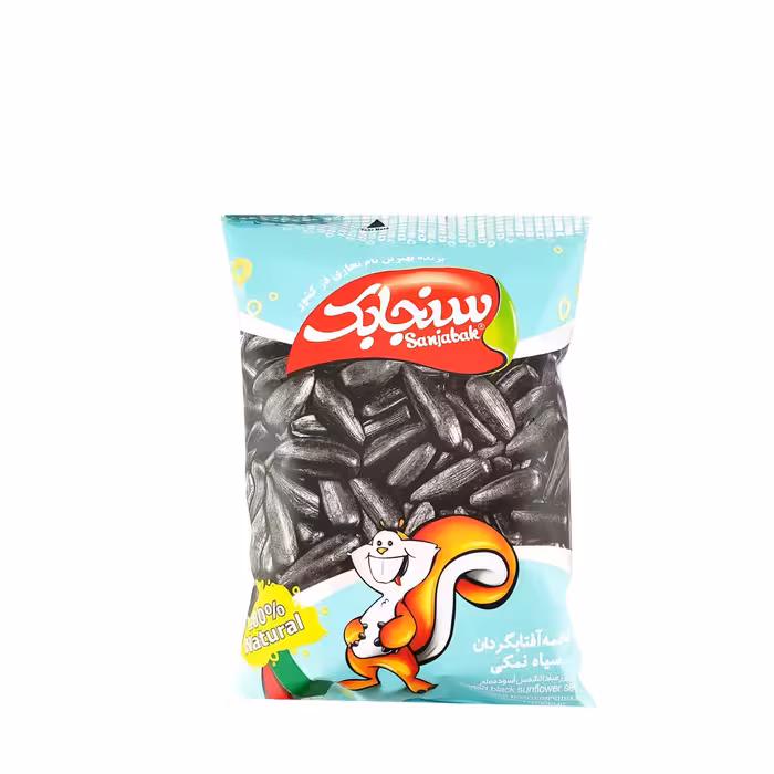تخمه آفتابگردان سیاه نمکی سنجابک 105 گرمی
