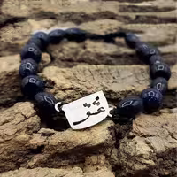 دستبند سنگی دلربا و پلاک نقره عشق کد 310133