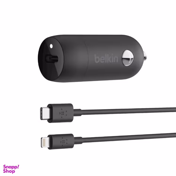 شارژر فندکی شارژ سریع USB-C بلکین (Belkin) مدل CCA003bt04BK با کابل لایتنینگ