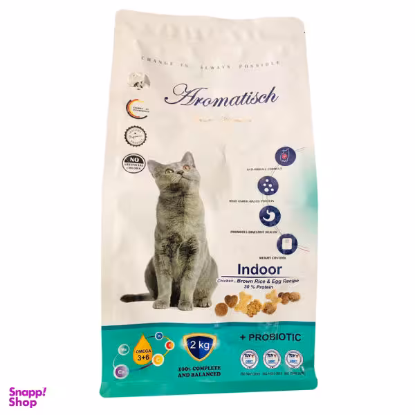 غذای خشک گربه آروماتیش مدل Indoor Chicken وزن 2 کیلوگرم