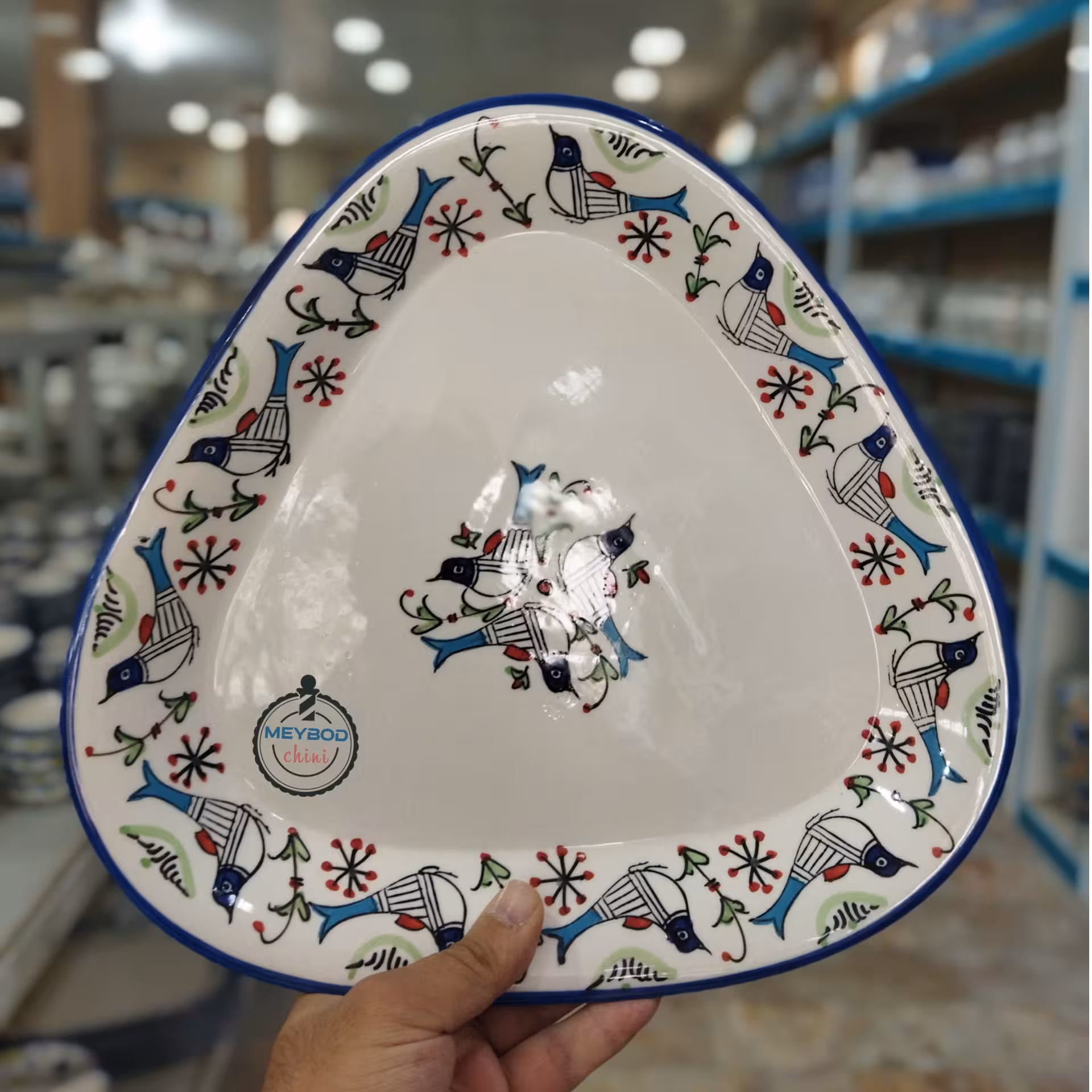 دیس مثلث چینی سرامیک میبد مروارید