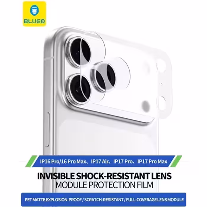 محافظ دور لنز بلو Blueo Invisible Shock-Resistant Lens Module Protection Film مناسب برای Apple iPhone 17 Pro max