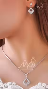 💍نیم ست جواهری خاص و زيبا، نقره عیار 925(N_4087)
