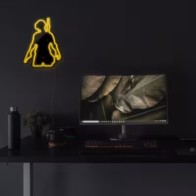 چراغ دیواری نئون دیزاین طرح Pubg-BL_YL