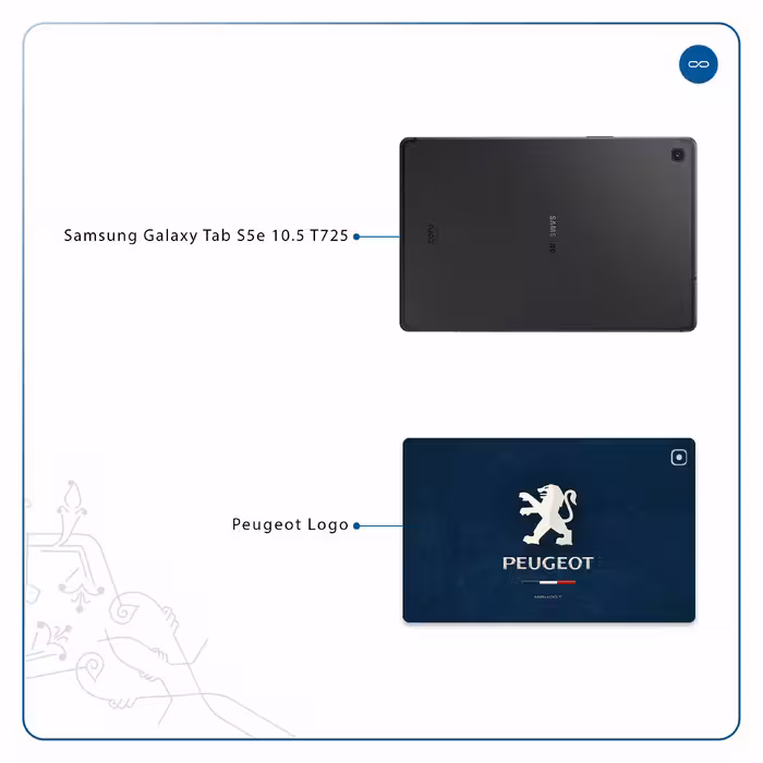 برچسب پوششی ماهوت مدل Peugeot-Logo مناسب برای تبلت سامسونگ Galaxy Tab S5e 10.5 2019 T725
