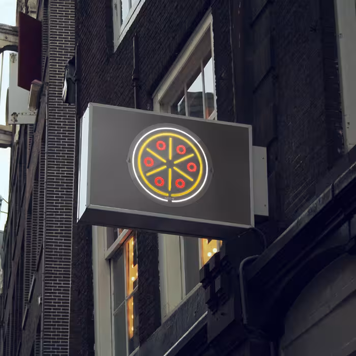 چراغ دیواری نئون دیزاین طرح Pizza_MLC