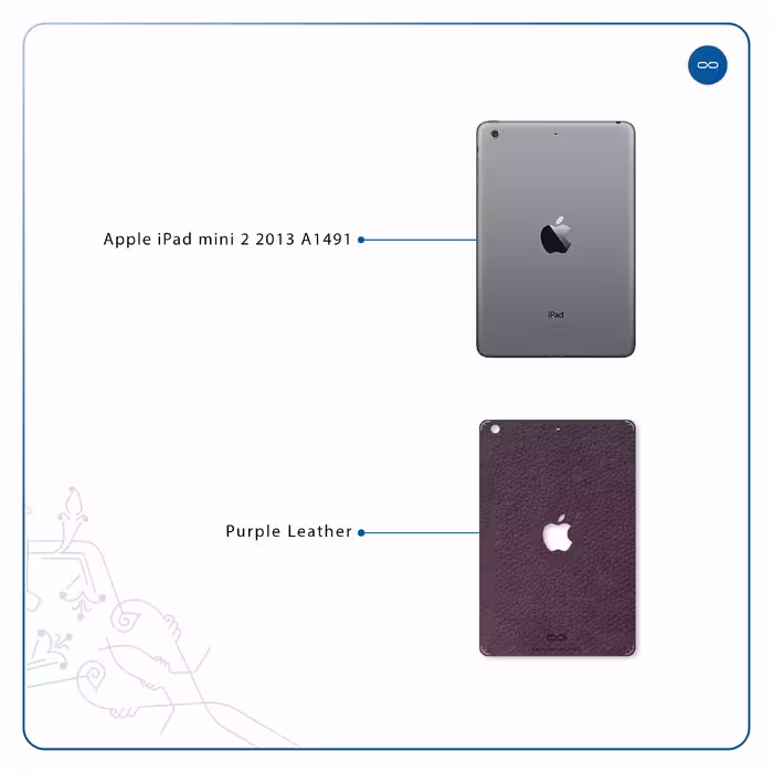 برچسب پوششی ماهوت مدل Purple-Leather مناسب برای تبلت اپل iPad mini 2 2013 A1491