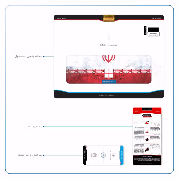 برچسب پوششی ماهوت مدل Iran-Flag-1 مناسب برای تبلت مایکروسافت Surface Pro 4 2015