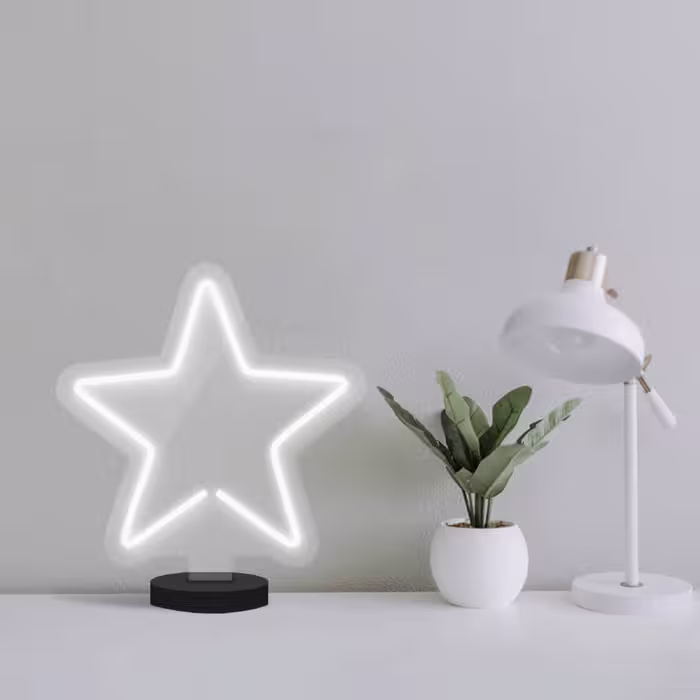 چراغ رومیزی ریموت دار مدل STARS-GL_WHT-GLASS