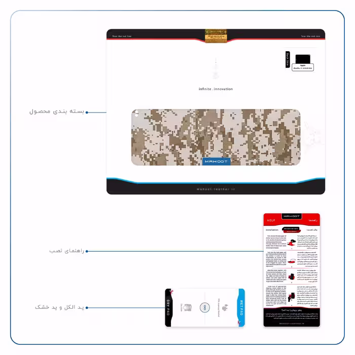 برچسب پوششی ماهوت مدل Army-Desert-Pixel مناسب برای تبلت اپل iPad Pro 11 2018 A1934