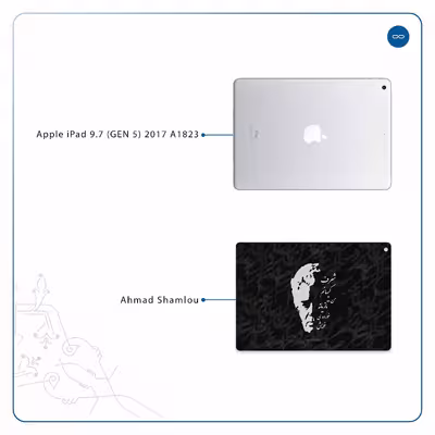 برچسب پوششی ماهوت مدل Ahmad-Shamlou مناسب برای تبلت اپل iPad 9.7 (GEN 5) 2017 A1823