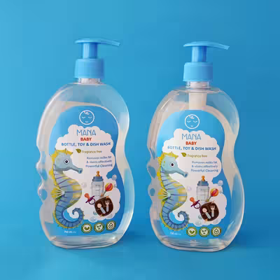 مایع شوینده و ضدعفونی کننده شیشه شیر مانا مدل درب پمپی حجم 750 میلی لیتر بسته دو عددی